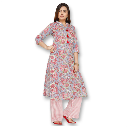 Ladies Printed Kurtis With Palazzo